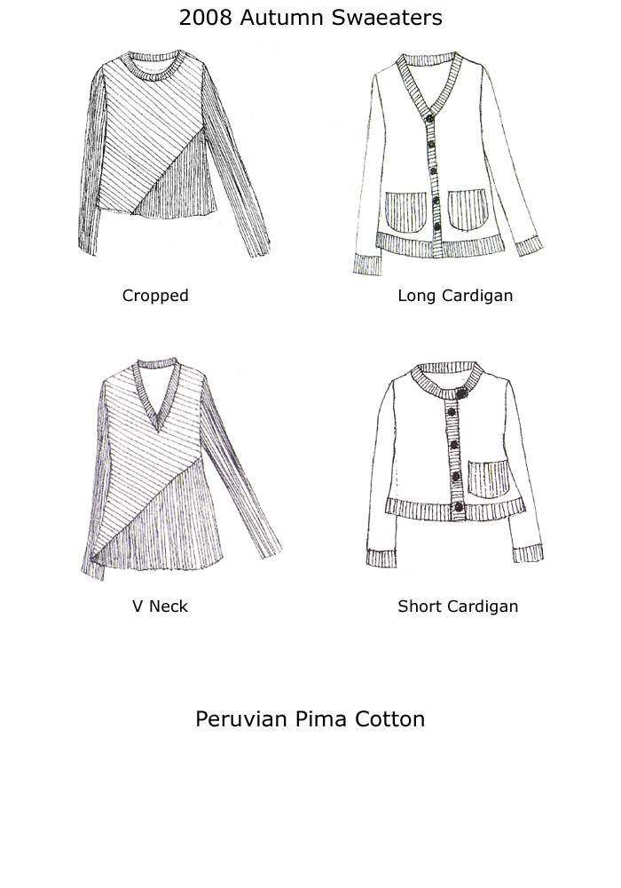 2008 FLAX Autumn Sweaters - Line Drawings