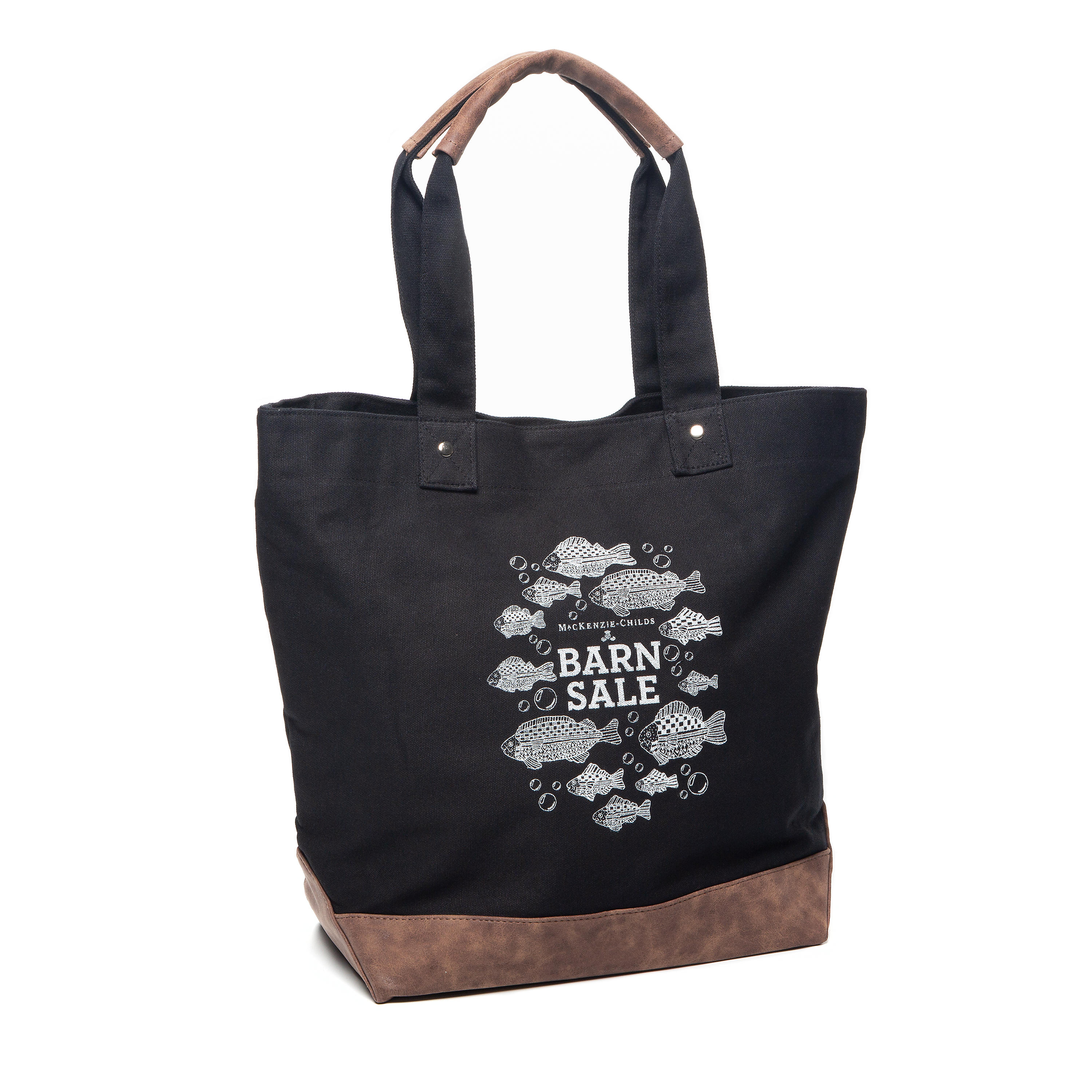 Mackenzie Childs BARN SALE Heavy Duty CANVAS TOTE BAG w/Fish