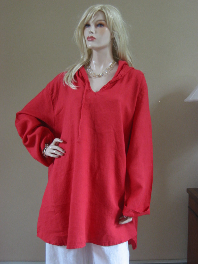 FLAX 10 Sunshine Linen HOODED TUNIC L,1G,2G U PIK Color  