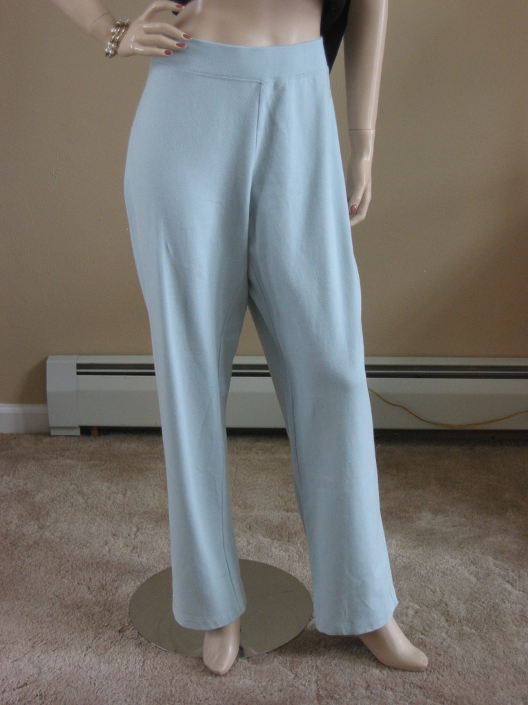  Eileen Fisher Cornflower Knit Straight Pant L XL NS