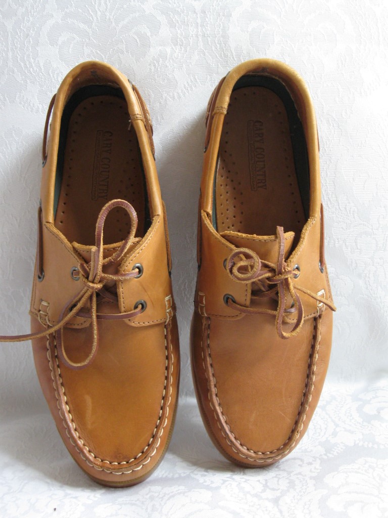 CARY COUNTRY CHESTNUT LEATHER BOAT SHOES 2 EYE CASUAL FOOTWEAR 10W | eBay